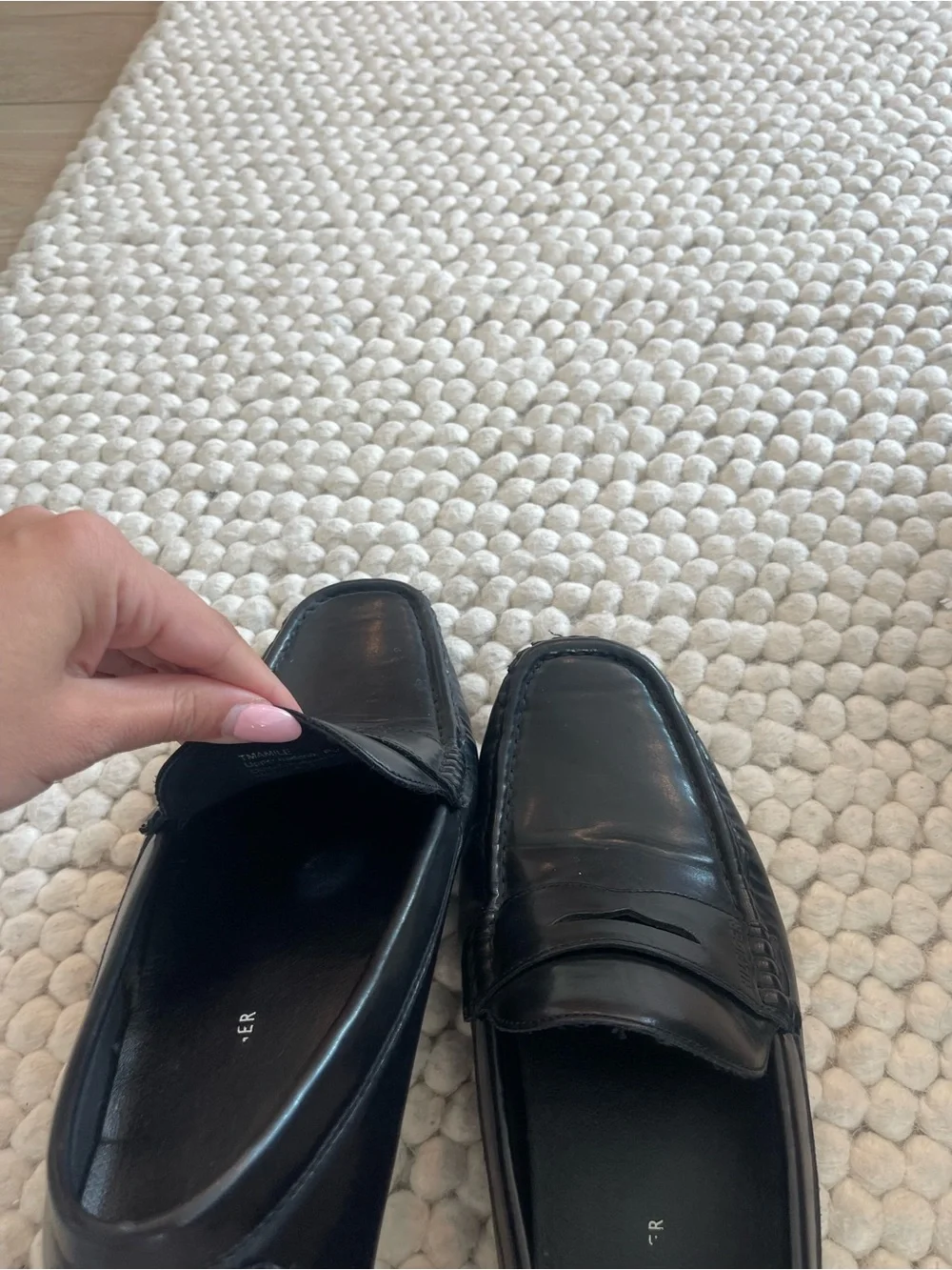 Tommy Hilfiger Classic Black Leather Penny Loafers for Men